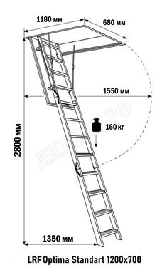 Чердачная лестница LRF Optima Standart 700*1200*2800 Чердачная лестница LRF Optima Standart 700*1200*2800