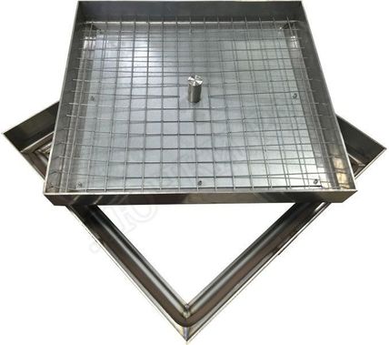 Напольный люк из нержавеющей стали AISI 304 700*700 Напольный люк из нержавеющей стали AISI 304 700*700